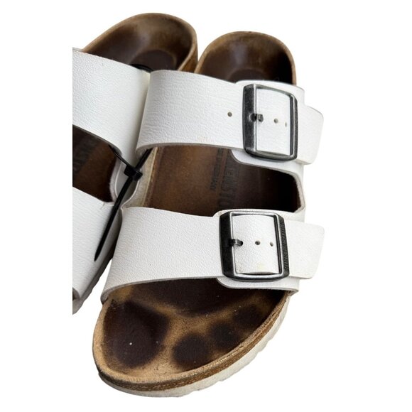 Birkenstock Arizona White Leather Double Strap Sandals EU 39 Narrow Fit - Picture 5 of 10